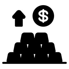 gold growth solid icon