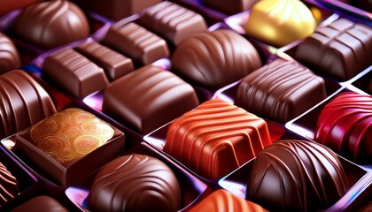Fototapeta premium Celebrate the artistry and flavors of colorful chocolate. 