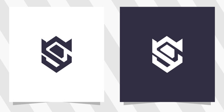 letter sc cs logo design vector