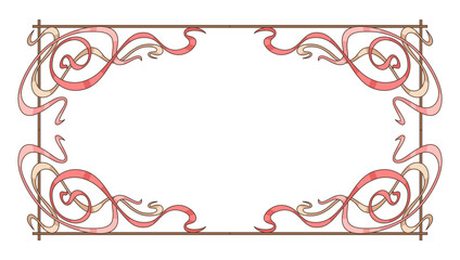 Frame in art nouveau style. Decorative curl element.