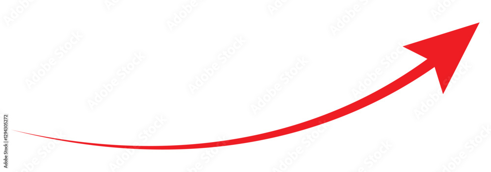Poster long curve arrow icon vector . black long up arrow icon vector . arrow pointing upward.