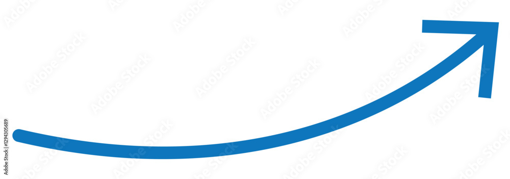 Aufkleber long curve arrow icon vector . black long up arrow icon vector . arrow pointing upward.
