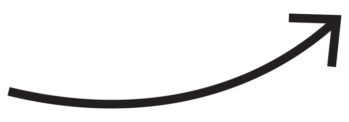  long Curve arrow icon vector . Black long up arrow icon vector . arrow pointing upward.