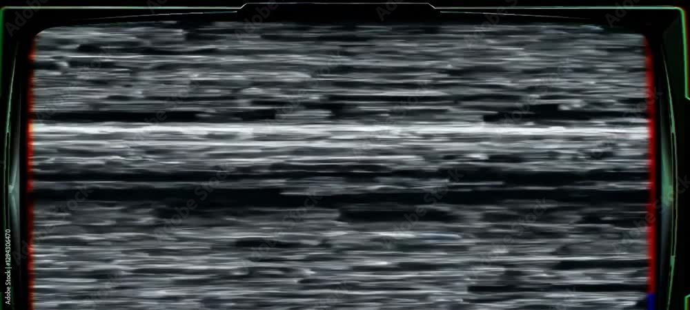 Poster dynamic analog static transition in vintage broadcast effect simulation