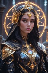 Celestial Paladin Queen – Majestic Fantasy Warrior Portrait