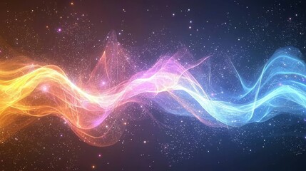 Obraz premium Abstract glowing wave in a fantasy galaxy night sky