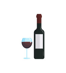 Wine Bottle and Glass