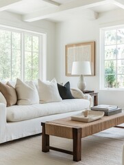 Fototapeta premium This is a bright and airy living room space