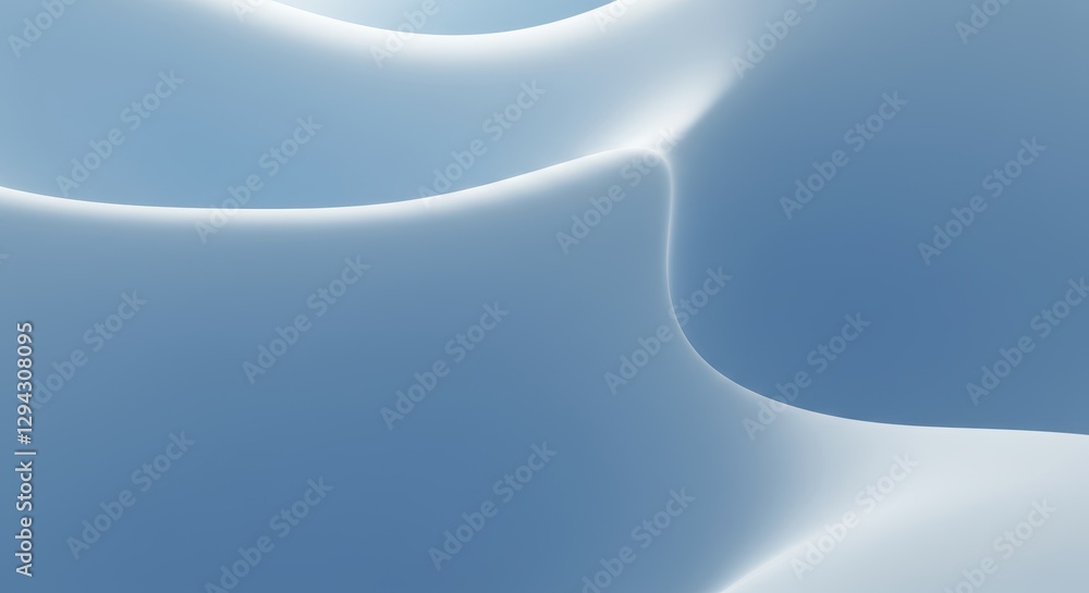 Poster elegant minimalist blue abstract wavy design with soft curves and smooth flow