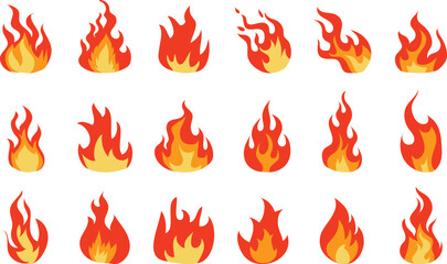 flam icon set,  flam logo with vector