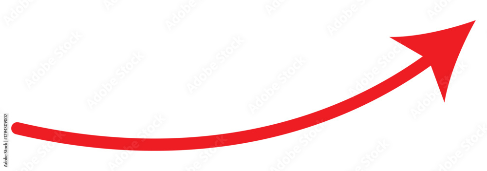 Poster long curve arrow icon vector . black long up arrow icon vector . arrow pointing upward.