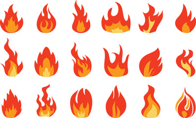 flam icon set,  flam logo with vector