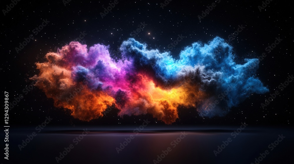 Aufkleber colorful cloud background with cosmic nebula in deep space showcasing vibrant colors and intricate p
