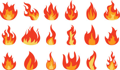 flam icon set,  flam logo with vector