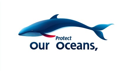 Obraz premium Whale Illustration with Message to Protect Our Oceans and Nature