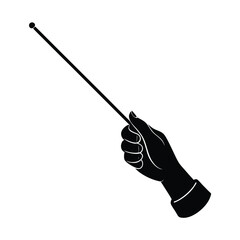 Focused hand confidently holding a pointer stick for precise digital presentation guidance today