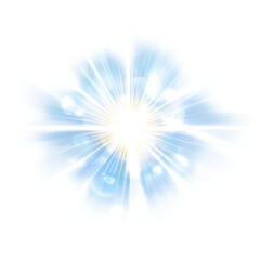 Transparent yellow sunlight special lens flash light effect. Front solar flare lenses