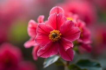 Close Up of Vibrant Deep Pink Flowers with Detailed Petals