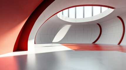 Fototapeta premium Modern Futuristic Sports Arena Interior with Unique Architectural Design