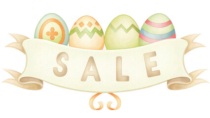 Fototapeta premium Pastel Easter Eggs Sale Banner
