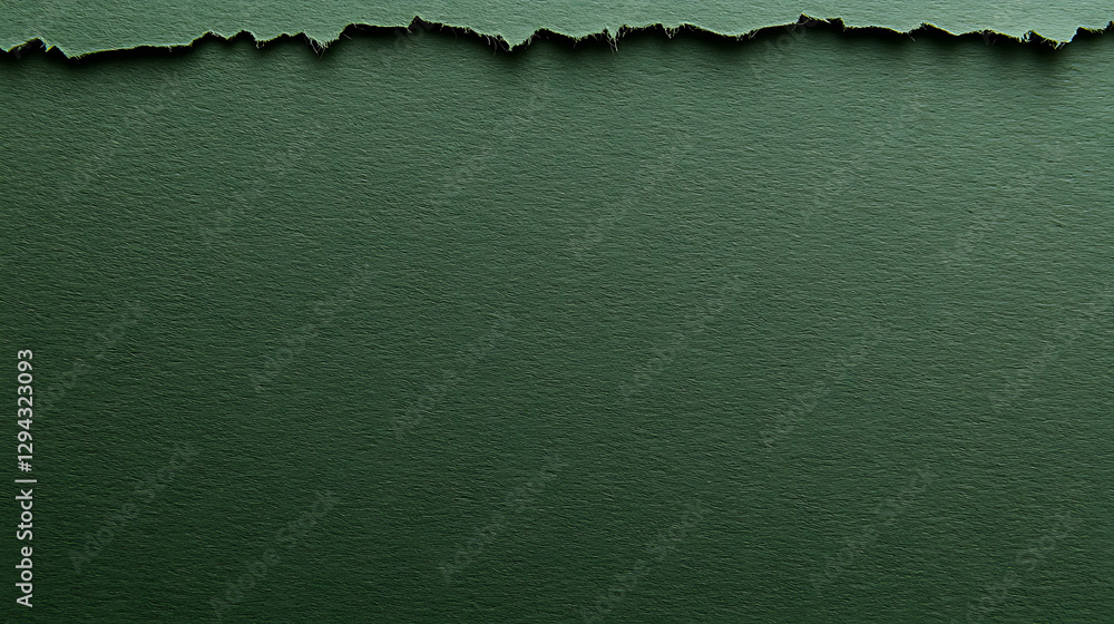 Poster a textured green paper background with a ripped or torn top edge, creating a raw, organic feel. the 