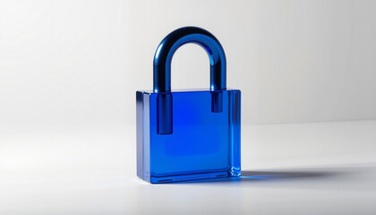 Fototapeta premium Cobalt blue padlock symbolizing security, law enforcement, and justice