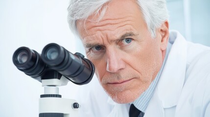 Scientist Examining Samples in Chaotic Lab Environment