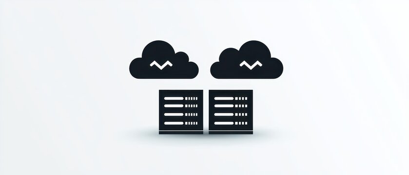 Cloud computing technology with data network. Cloud computing concept with servers and cloud icons.