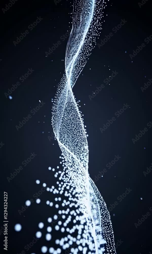 Poster vibrant particle swirl forms dynamic abstract light patterns in motion