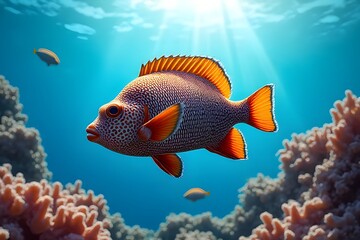 Obraz premium Stunning Underwater Coral Reef Fish with Vibrant Colors