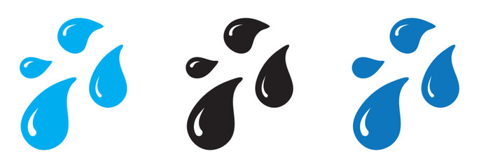 Water drop shape. water drops icon set. Water or oil drop. Flat design Isolated on white background - vector illustration
