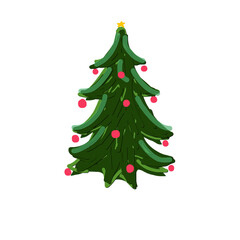 christmas tree isolated on white