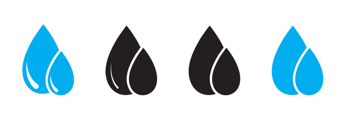 Water drops icon set