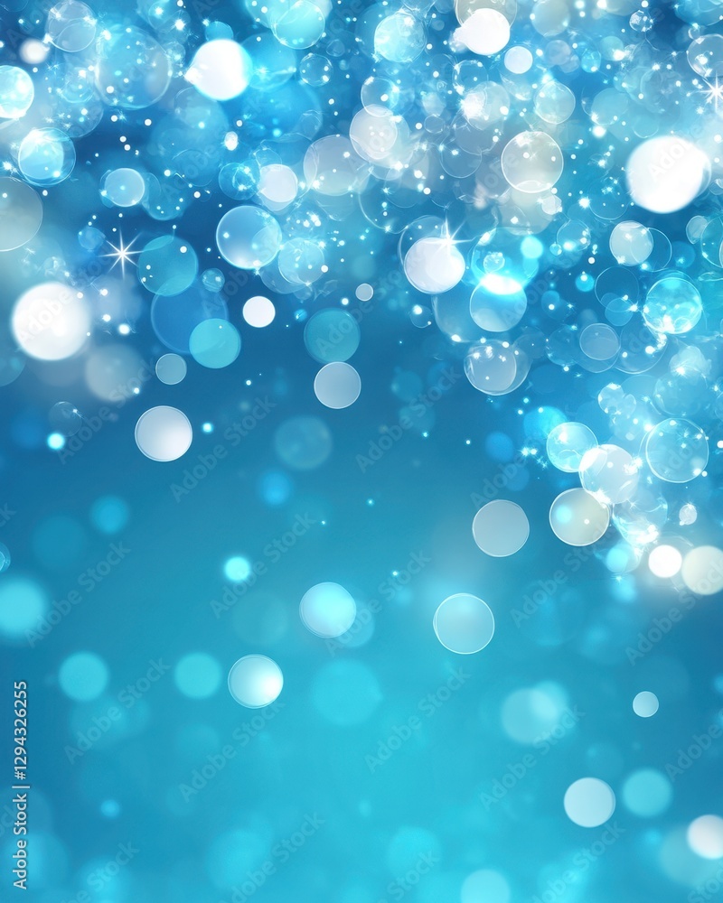Aufkleber ethereal blue bokeh background with shimmering light and sparkling effect creating a magical atmosph