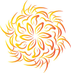 Abstract Sun Mandala in Bright Orange and Yellow TonesAbstract Sun Mandala in Bright Orange and Yellow Tones