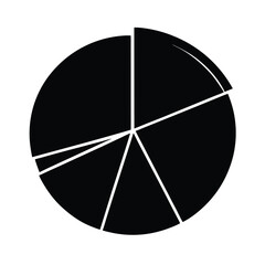Clear simple pie chart silhouette divided into three balanced segments now