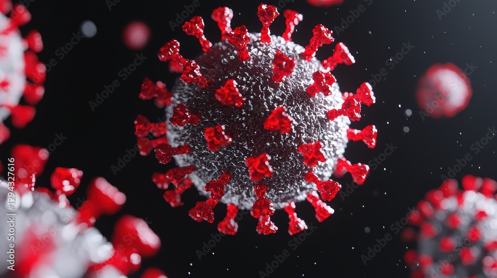 Poster digital representation of virus spreading through network chaos