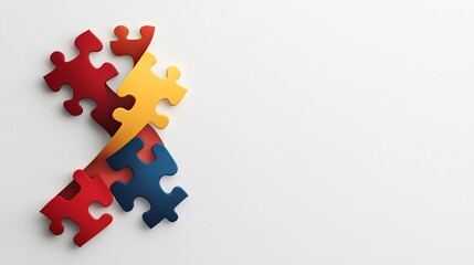 Obraz premium Colorful Puzzle Pieces on Light Background for Creative Concepts