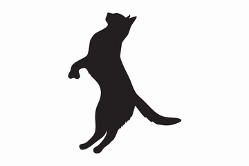 cat silhouette, cat Vector icon, black cat icon, Isolated on White Background
