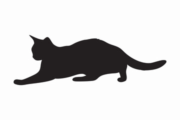 cat silhouette, cat Vector icon, black cat icon, Isolated on White Background
