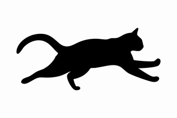 cat silhouette, cat Vector icon, black cat icon, Isolated on White Background