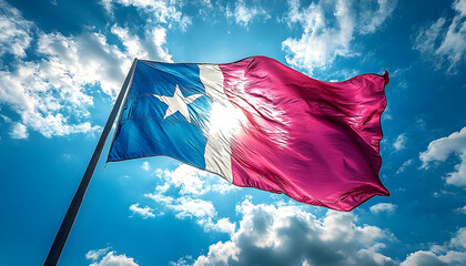 Brilliant Somalian Flag Waving Against a Radiant Sky, A Symbol of Pride