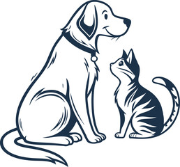 Cat and dog logo for the business symbol