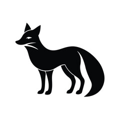 Fox Silhouette Vector Art Illustration and Minimalist Black Fox Design