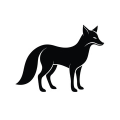 Fox Silhouette Vector Art Illustration and Minimalist Black Fox Design