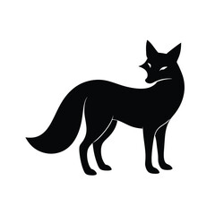 Fox Silhouette Vector Art Illustration and Minimalist Black Fox Design