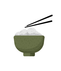 Rice Bowl with Chopsticks