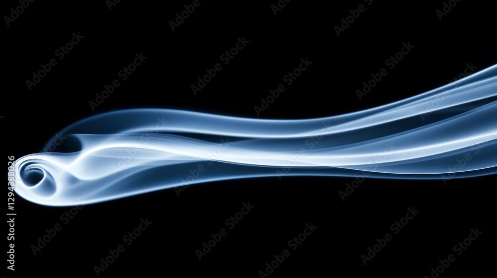 Poster Delicate tendrils of smoke intertwine and flow effortlessly, creating an enchanting display of fluidity and grace. The contrast with the dark background enhances their mesmerizing aura