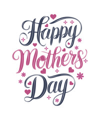 Obraz premium Happy Mother's Day Floral Calligraphy Design.
