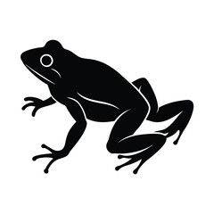 Frog Silhouette Vector Art Illustration and Minimalist Frog Black Color Design